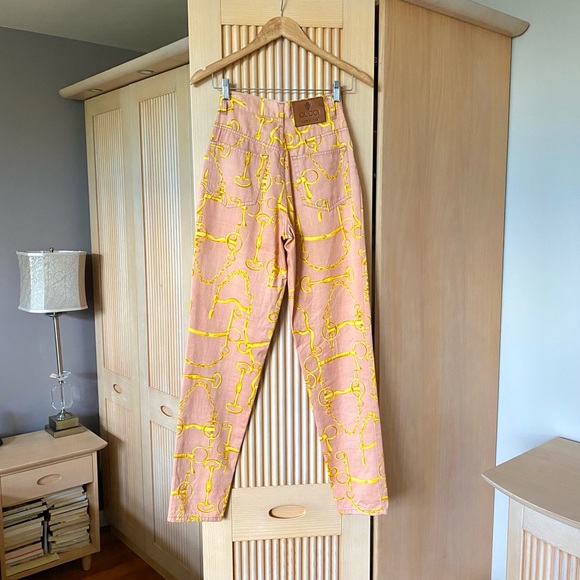 Vintage Gucci horsebit chain printed jeans - Picture 5 of 11